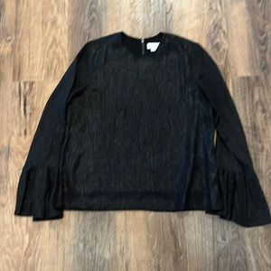 Molly Bracken Black Shimmer shirt with Flared Cuffs